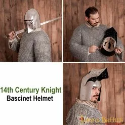 Siglo XIV Caballero Bascinet Totalmente Funcional BATTLE READY Casco De Acero Calibre 16 12 Siglo XIV Caballero Bascinet Totalmente Funcional BATTLE READY Casco De Acero Calibre 16 -Armadura Ventas 25524 pattern 2 1 1