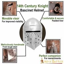 Siglo XIV Caballero Bascinet Totalmente Funcional BATTLE READY Casco De Acero Calibre 16 11 Siglo XIV Caballero Bascinet Totalmente Funcional BATTLE READY Casco De Acero Calibre 16 -Armadura Ventas 25524 pattern1 2