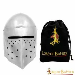 Siglo XIV Caballero Bascinet Totalmente Funcional BATTLE READY Casco De Acero Calibre 16