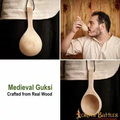 Cuchara Medieval De Madera Guksi Hecha A Mano Con Madera Auténtica -Armadura Ventas 25527 pattern 2