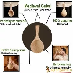 Cuchara Medieval De Madera Guksi Hecha A Mano Con Madera Auténtica -Armadura Ventas 25527 pattern1 3