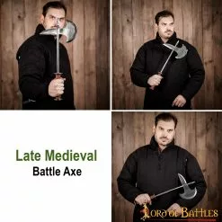 Hacha De Batalla Medieval Con Mango De Cuero 12 Hacha De Batalla Medieval Con Mango De Cuero -Armadura Ventas 25561 pattern 2