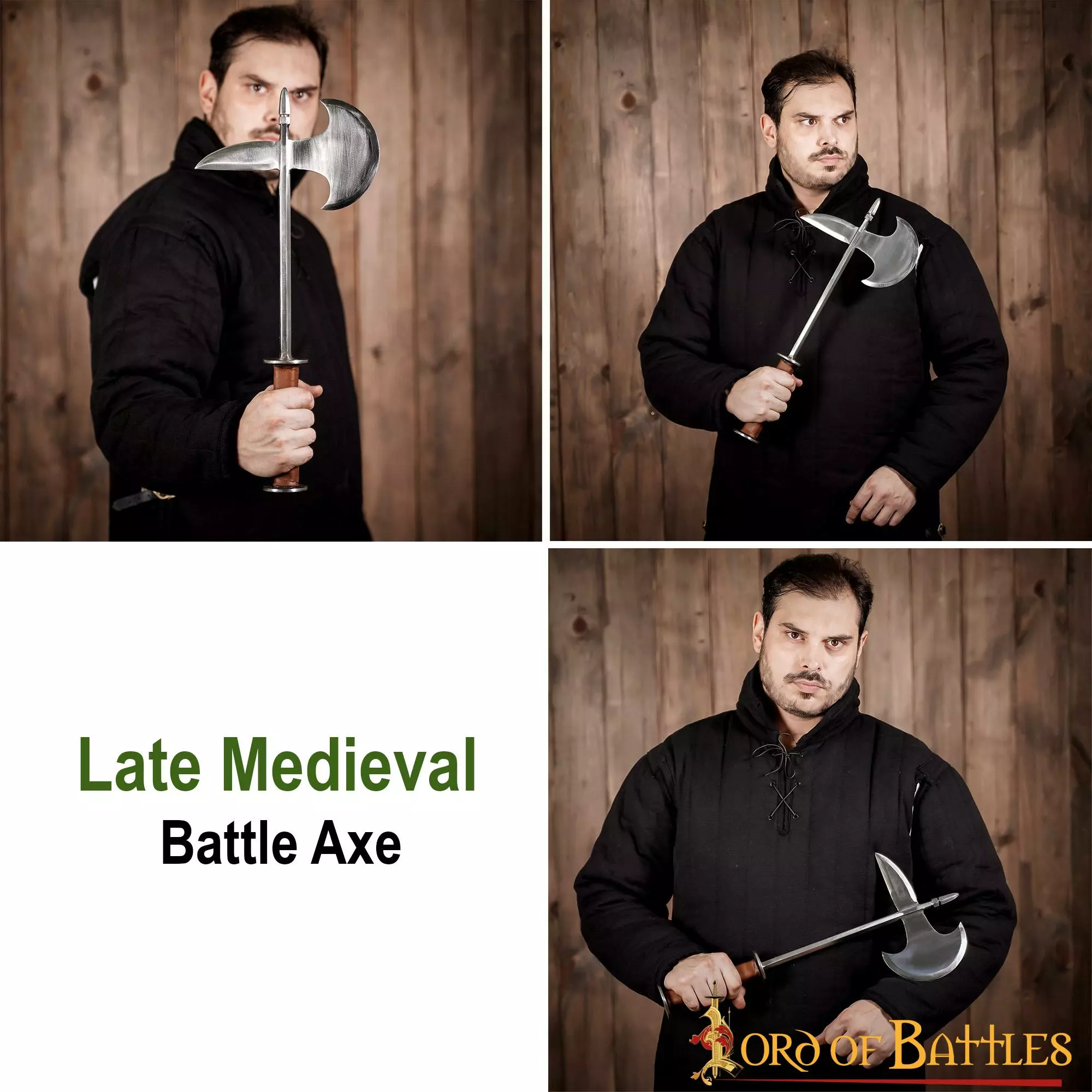 Hacha De Batalla Medieval Con Mango De Cuero 7 Hacha De Batalla Medieval Con Mango De Cuero - Imagen 5