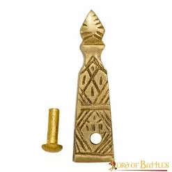 Pequeño Extremo De Cinturón Medieval Extremo De Correa De Latón Macizo Puro