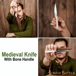 Cuchillo Medieval Pequeño De Acero Inoxidable Con Mango De Hueso Auténtico 12 Cuchillo Medieval Pequeño De Acero Inoxidable Con Mango De Hueso Auténtico -Armadura Ventas 25645CBR pattern 2