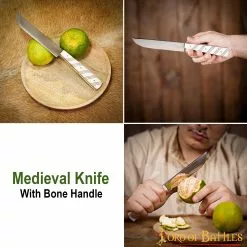 Cuchillo Medieval De Acero Inoxidable Con Mango De Hueso Auténtico -Armadura Ventas 25650 2