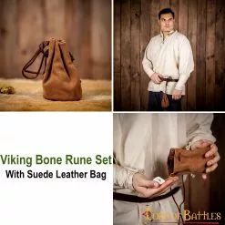 Juego De Runas De Hueso Para Juegos Con Bolsa De Gamuza Auténtica Con Cordón -Armadura Ventas 25654 pattern 2