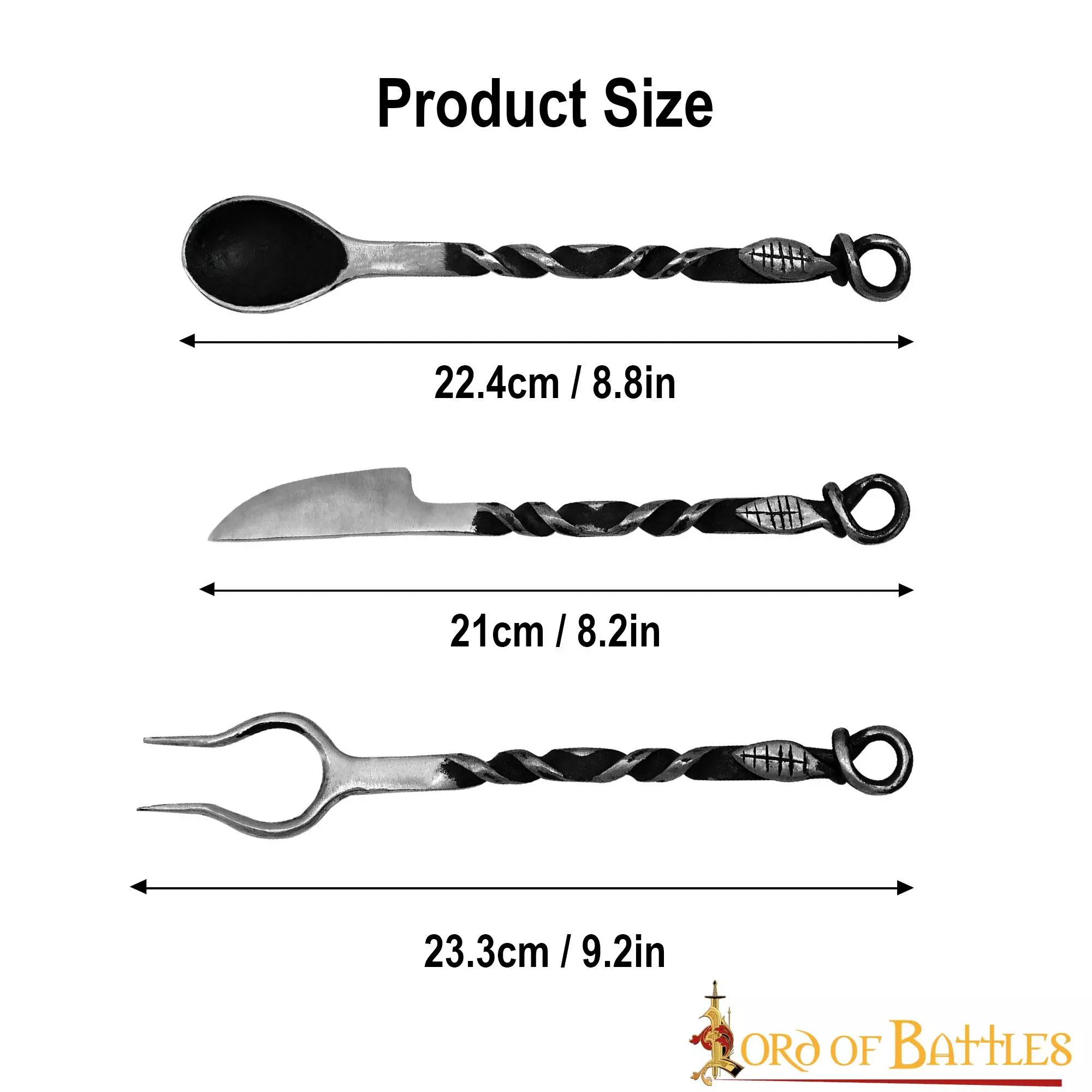 Juego De Cubiertos Rústicos Forjados A Mano 5 Juego De Cubiertos Rústicos Forjados A Mano - Imagen 3