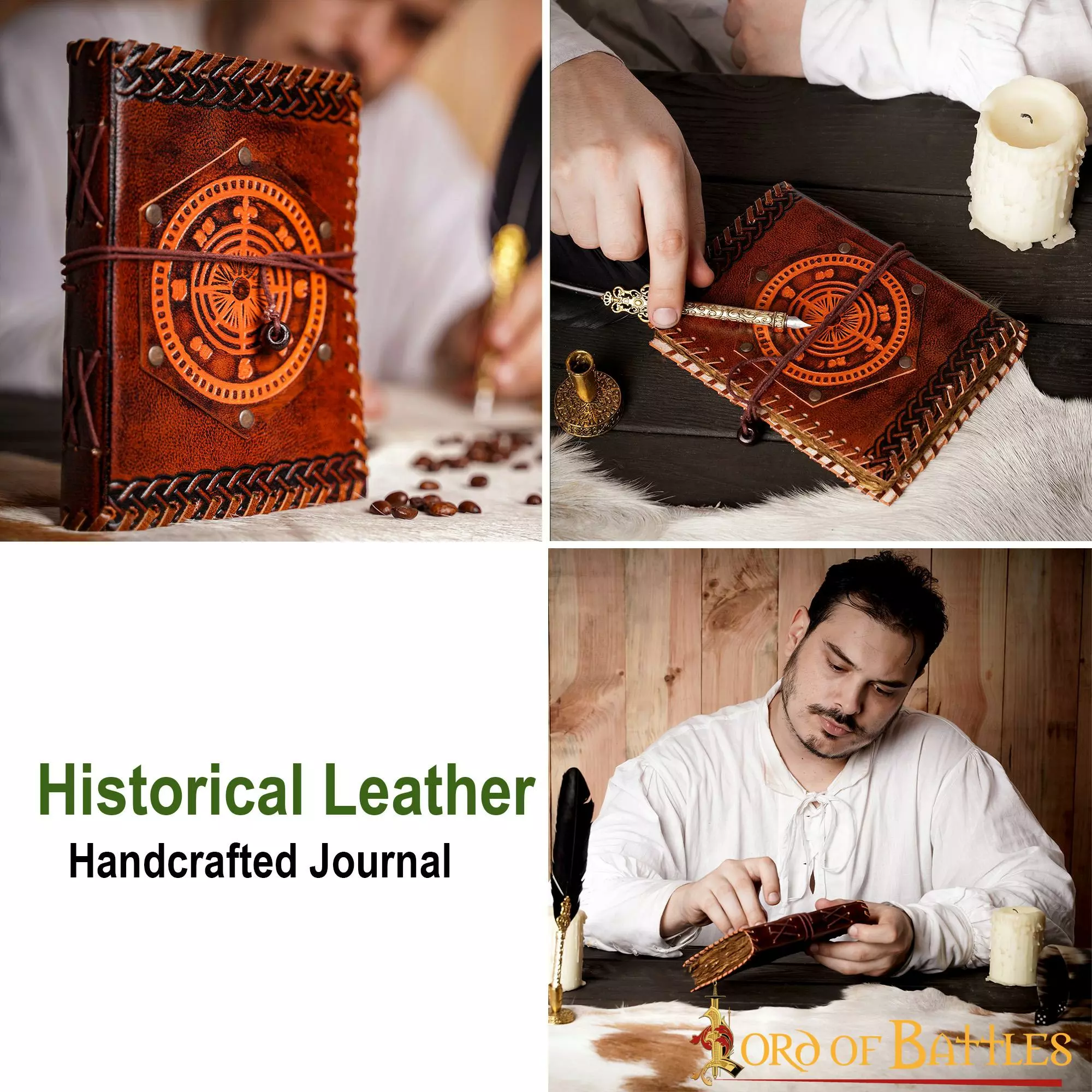 Brújula De Navegación Fleur De Lis Diario De Notas De Cuero Auténtico Hecho A Mano 7 Brújula De Navegación Fleur De Lis Diario De Notas De Cuero Auténtico Hecho A Mano - Imagen 5