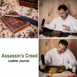 Diario Para El Credo De Asesino Notas De Diario De Cuero Auténtico Hecho A Mano -Armadura Ventas 25803 pattern 2