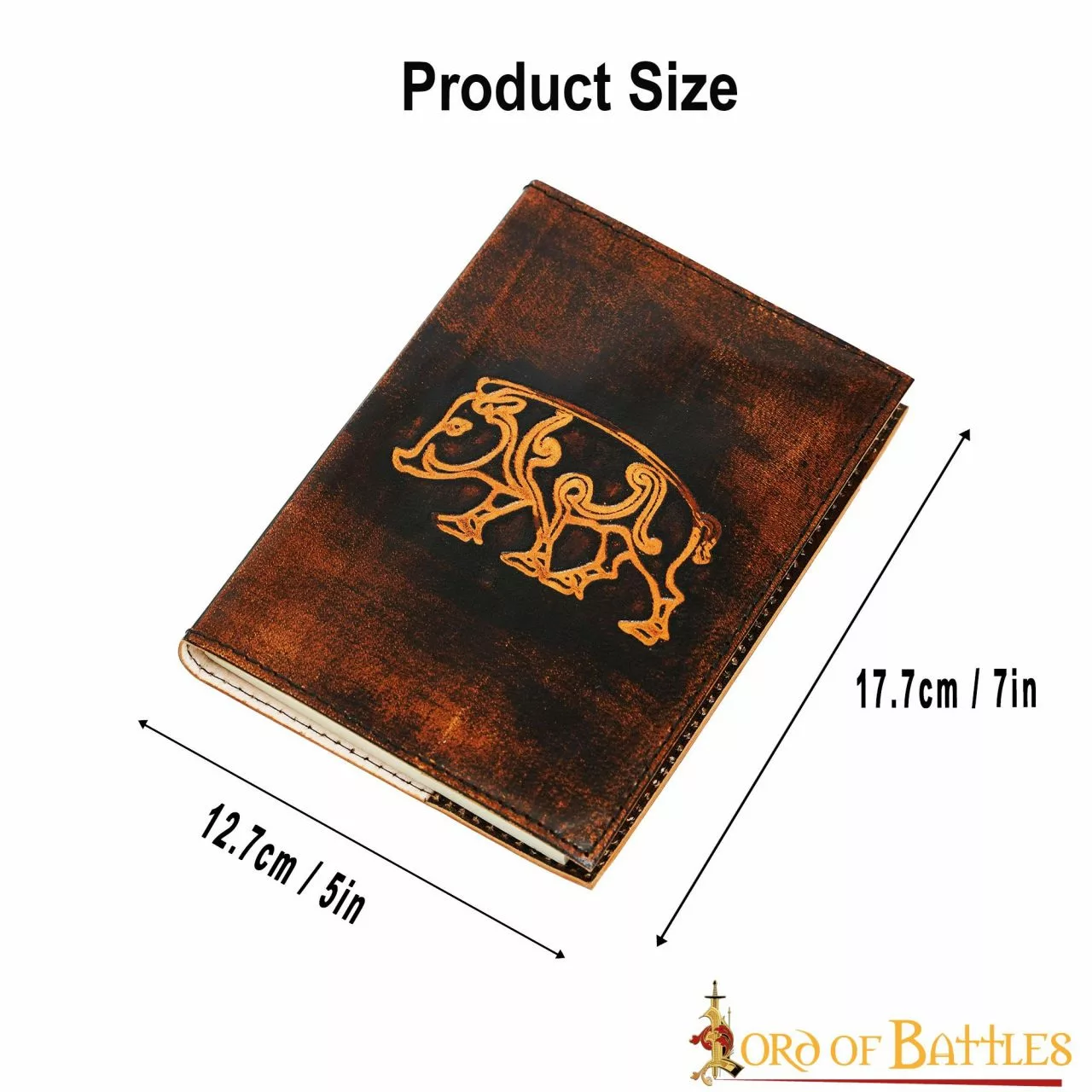 Diario Medieval Con Diseño De Jabalí Celta Notas De Diario De Cuero Auténtico Hecho A Mano 5 Diario Medieval Con Diseño De Jabalí Celta Notas De Diario De Cuero Auténtico Hecho A Mano - Imagen 3