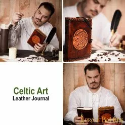Diario Hecho A Mano Con Diseño Celta En Espiral Libro De Notas De Piel Auténtica -Armadura Ventas 25810 pattern 2