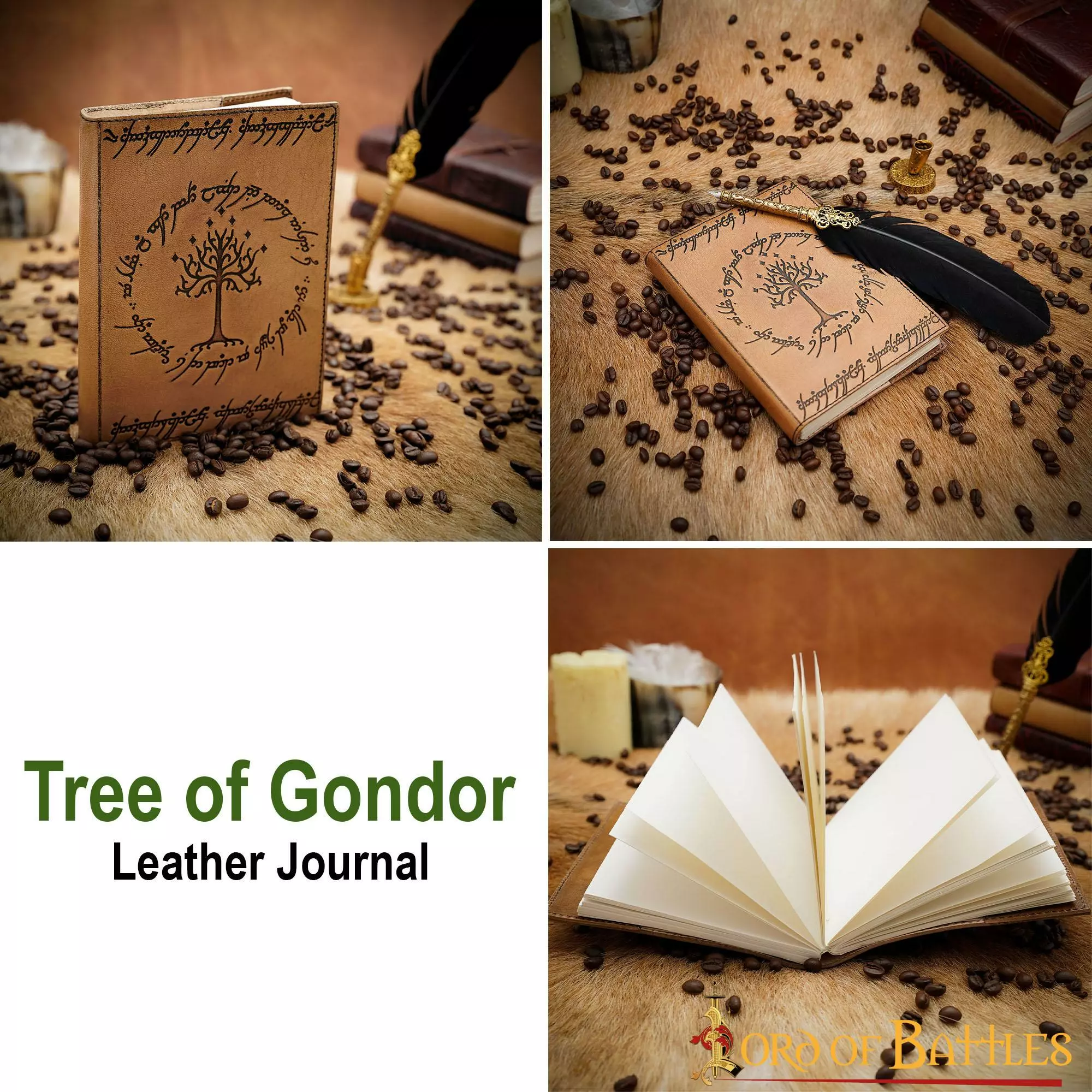 Diario De Cuero Repujado Árbol De Gondor Con Páginas Naturales 7 Diario De Cuero Repujado Árbol De Gondor Con Páginas Naturales - Imagen 5