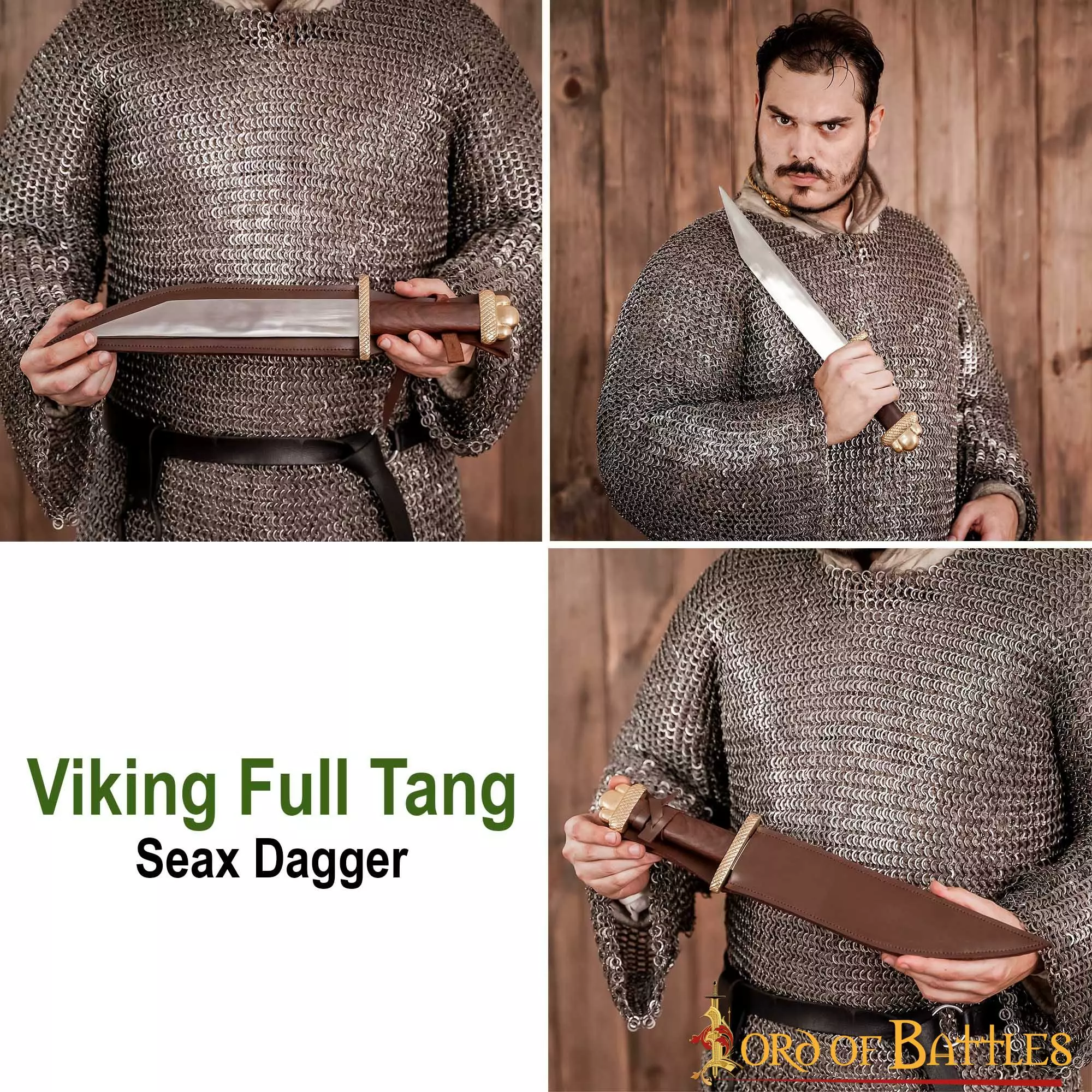 Daga Vikinga Seax Con Vaina De Cuero 7 Daga Vikinga Seax Con Vaina De Cuero - Imagen 5