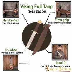 Daga Vikinga Seax Con Vaina De Cuero 11 Daga Vikinga Seax Con Vaina De Cuero -Armadura Ventas 25813 pattern1