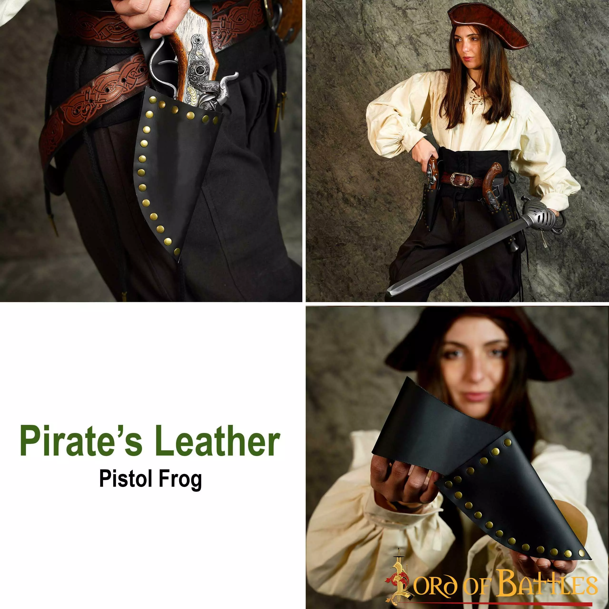 Pistola Pirata De Cuero Rana Artesanal Auténtica Marroquinería 7 Pistola Pirata De Cuero Rana Artesanal Auténtica Marroquinería - Imagen 5