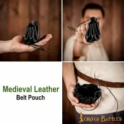 Cinturón Medieval Monedero Hecho A Mano En Piel Auténtica -Armadura Ventas 25833BK pattern 2