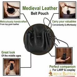 Cinturón Medieval Monedero Hecho A Mano En Piel Auténtica -Armadura Ventas 25833BK pattern1