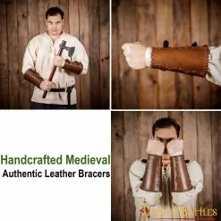 El Brazalete De Leñador Hecho A Mano Con Cuero Auténtico -Armadura Ventas 25836CBR pattern 2