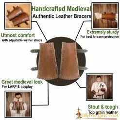 El Brazalete De Leñador Hecho A Mano Con Cuero Auténtico -Armadura Ventas 25836CBR pattern1