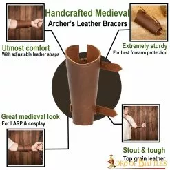 Brazales De Arquero Medieval De Cuero Auténtico Hechos A Mano 11 Brazales De Arquero Medieval De Cuero Auténtico Hechos A Mano -Armadura Ventas 25837CBR LH pattern1