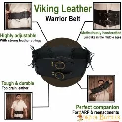 Cinturón De Guerrero Vikingo Hecho A Mano En Cuero Auténtico 12 Cinturón De Guerrero Vikingo Hecho A Mano En Cuero Auténtico -Armadura Ventas 25841BK pattern1