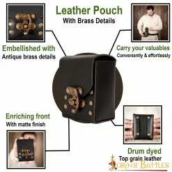 Riñonera Medieval De Cuero Con Detalles De Latón Envejecido 11 Riñonera Medieval De Cuero Con Detalles De Latón Envejecido -Armadura Ventas 25864 pattern1