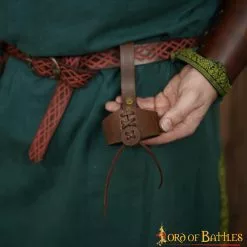 Cuerno Vikingo Medieval Para Beber Con Soporte De Cuero Auténtico -Armadura Ventas 25868LHCBR 6 scaled 1