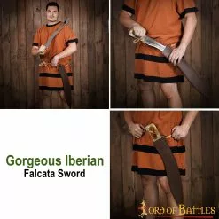 Espada Falcata Decorativa Con Empuñadura De Latón Puro Y Vaina De Cuero -Armadura Ventas 25872pattern 2 2