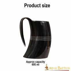 Taza De Cerveza Medieval Vikinga Hecha A Mano Con Auténtico Cuerno De Buey 10 Taza De Cerveza Medieval Vikinga Hecha A Mano Con Auténtico Cuerno De Buey -Armadura Ventas 25873 0008 Details copy 1