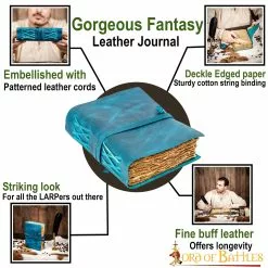 Precioso Diario De Fantasía Hecho A Mano En Piel Auténtica Diario Notas -Armadura Ventas 25875 1 12