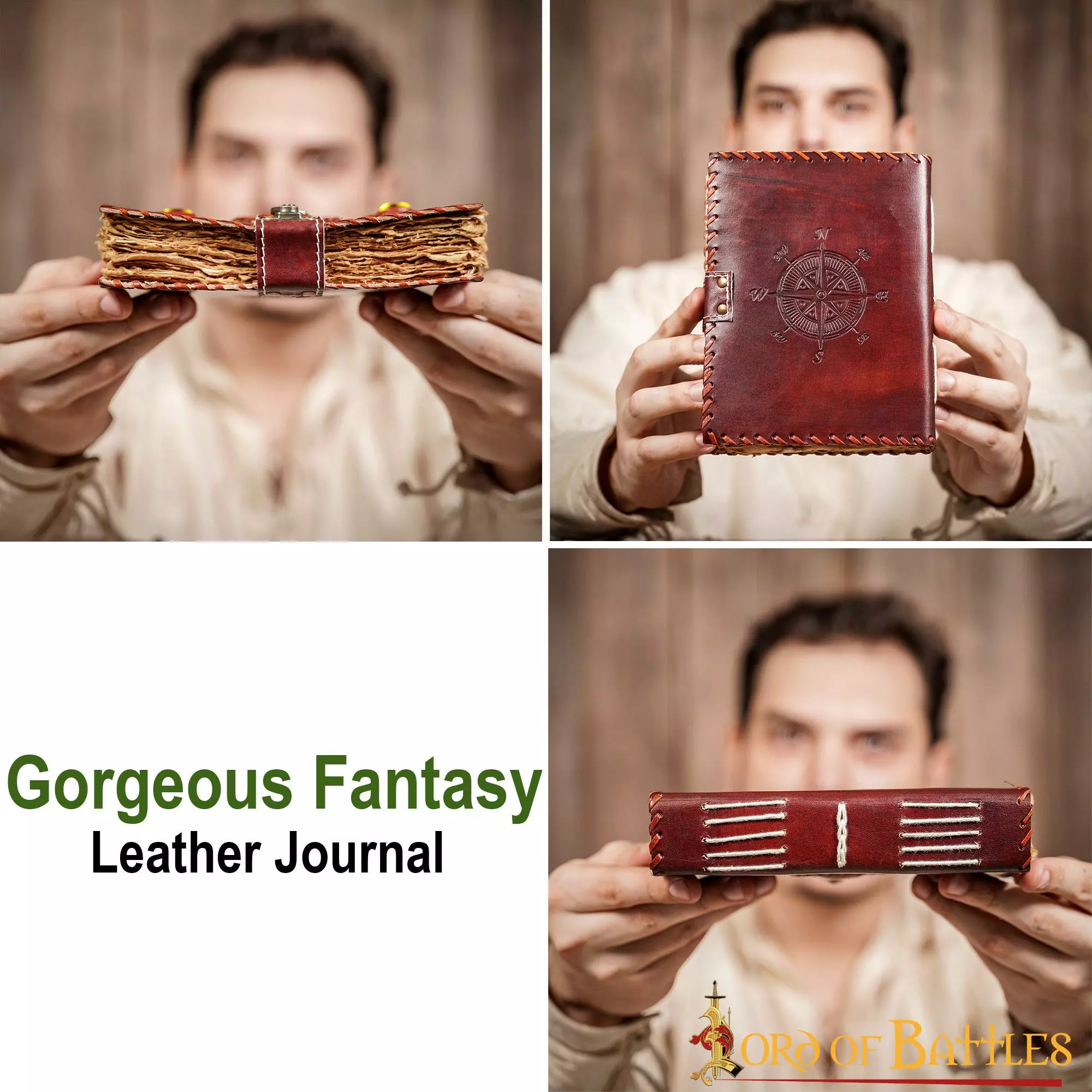 Diario Medieval De Notas De Piel Auténtica Hecho A Mano 7 Diario Medieval De Notas De Piel Auténtica Hecho A Mano - Imagen 5