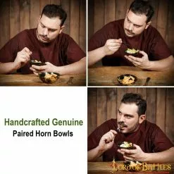 Vikingo Medieval Pareja De Cuencos De Cuerno Accesorio De Cuerno Auténtico Hecho A Mano -Armadura Ventas 25879 2pcs pattern 2