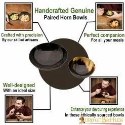 Vikingo Medieval Pareja De Cuencos De Cuerno Accesorio De Cuerno Auténtico Hecho A Mano -Armadura Ventas 25879 2pcs pattern1