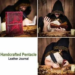 Diario Hecho A Mano Pentáculo Diario De Notas Hecho A Mano En Piel Auténtica -Armadura Ventas 25888 pattern 2 2