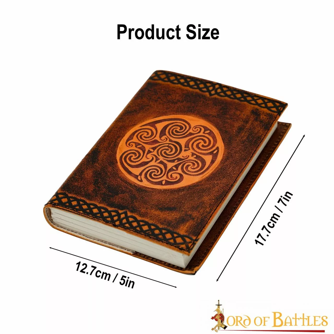 Diario Medieval Con Diseño Celta En Espiral Hecho A Mano En Piel Auténtica Diario Notas 5 Diario Medieval Con Diseño Celta En Espiral Hecho A Mano En Piel Auténtica Diario Notas - Imagen 3