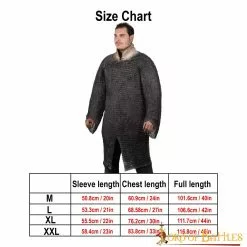 Cota De Malla Hauberk Acero Ennegrecido Anillos Redondos Cúpula Remaches Alternando Anillos Planos Sólidos 11 Cota De Malla Hauberk Acero Ennegrecido Anillos Redondos Cúpula Remaches Alternando Anillos Planos Sólidos -Armadura Ventas 258BK 3