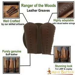 Grebas De Cuero Auténtico Ranger Of The Woods Para Proteger Las Piernas -Armadura Ventas 25902CBR pattern 1