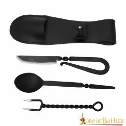 Juego De Cubiertos Rústicos De Acero Inoxidable Funcionales Para Campamento