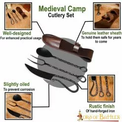 Juego De Cubiertos De Campamento Medieval Con Funda De Cuero -Armadura Ventas 25914CBR pattern1