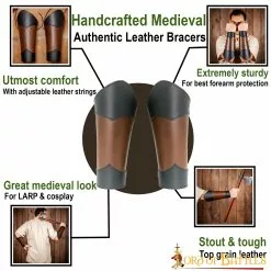 Brazales De Cuero élfico Protección Para El Brazo De Cuero Auténtico Hecho A Mano 11 Brazales De Cuero élfico Protección Para El Brazo De Cuero Auténtico Hecho A Mano -Armadura Ventas 25919CBR pattern1