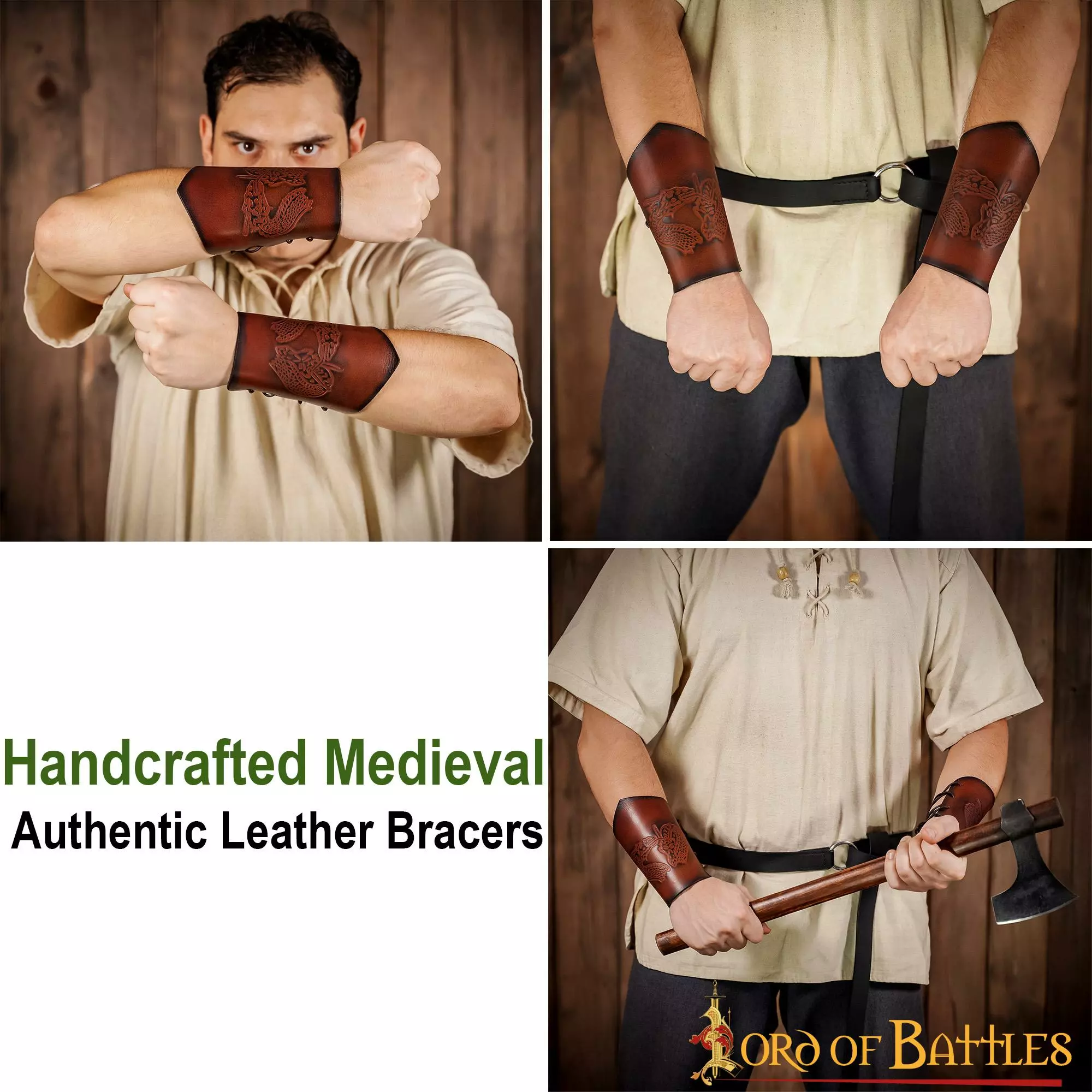 Brazaletes De Cuero Auténtico Con Diseño De Dragón De Fantasía En Relieve 7 Brazaletes De Cuero Auténtico Con Diseño De Dragón De Fantasía En Relieve - Imagen 5