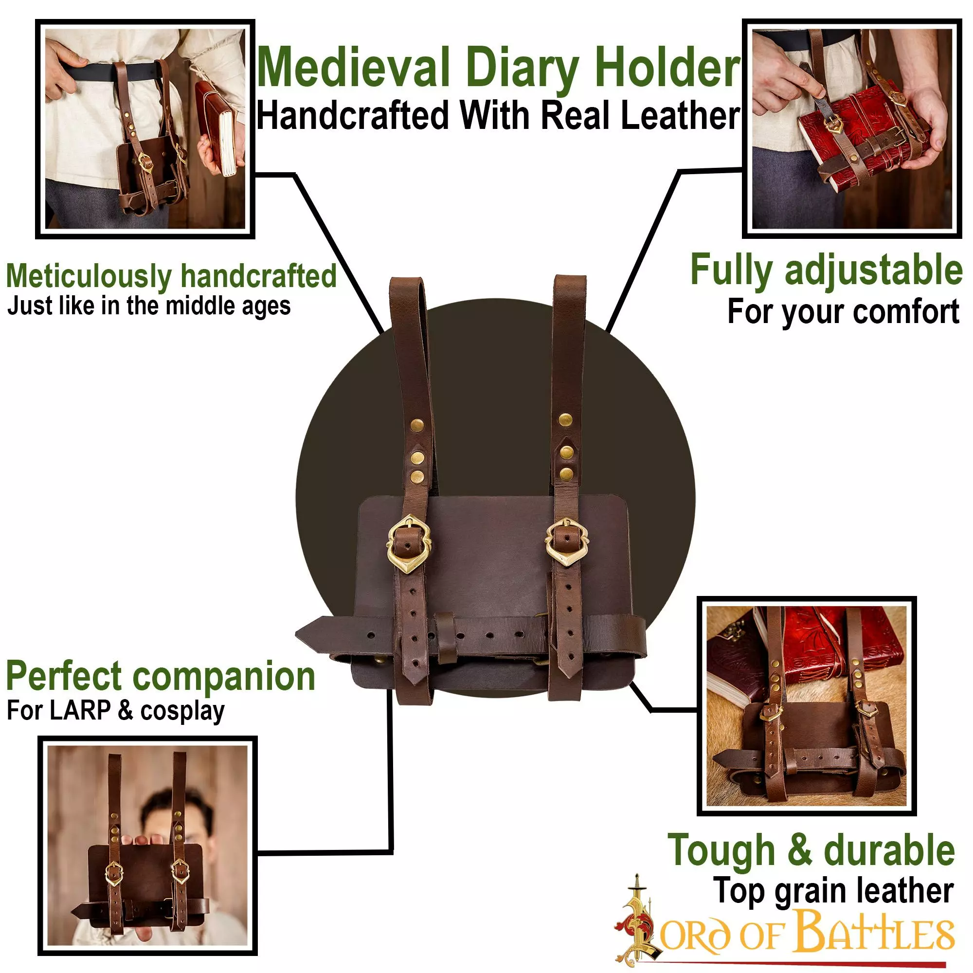 The Ballad Monger Diario De Cuero Auténtico Porta-diarios 6 The Ballad Monger Diario De Cuero Auténtico Porta-diarios - Imagen 4