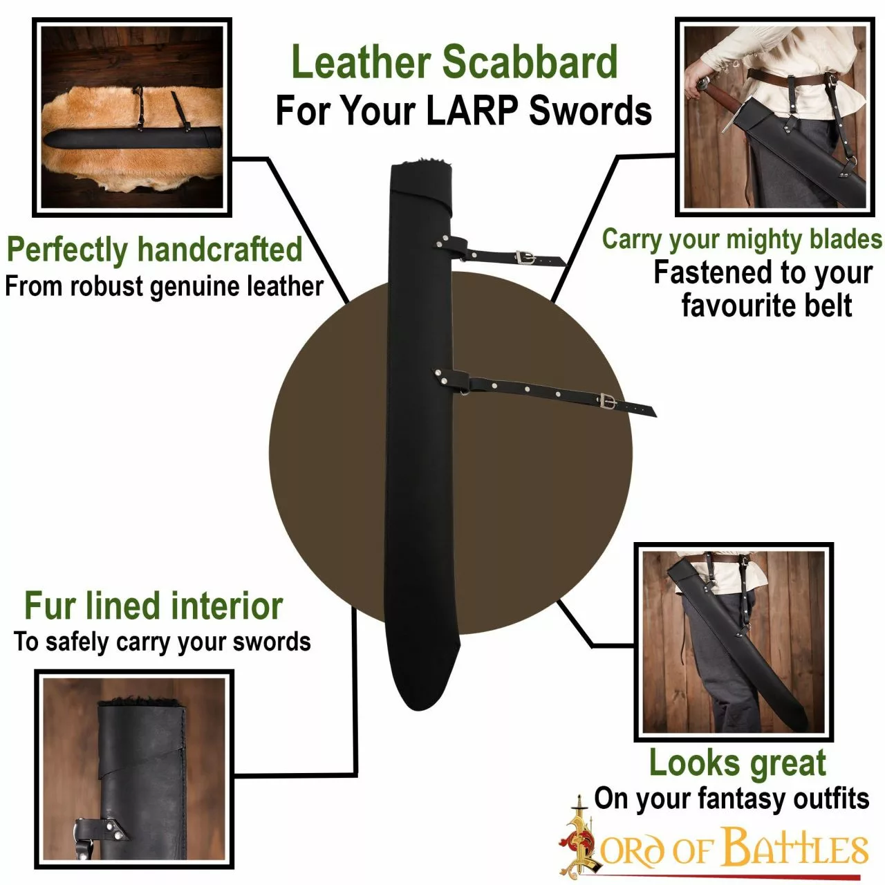 Funda De Cuero Genuino Hecha A Mano Para Espadas LARP 6 Funda De Cuero Genuino Hecha A Mano Para Espadas LARP - Imagen 4