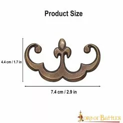 Cuero Y Prendas De Vestir Flor De Lis Decoración De Latón Antiguo Juego De 3 -Armadura Ventas 25940 3pcs 3