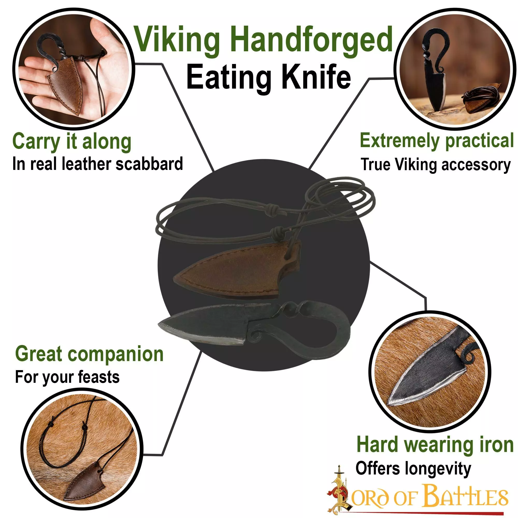 Cuchillo Vikingo De Hierro Forjado A Mano Con Funda De Cuero Auténtico 6 Cuchillo Vikingo De Hierro Forjado A Mano Con Funda De Cuero Auténtico - Imagen 4