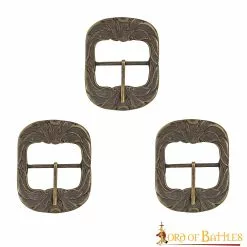 Hebilla De Cinturón Ornamentada Accesorio Para Cinturón Grande De Latón Antiguo Juego De 3