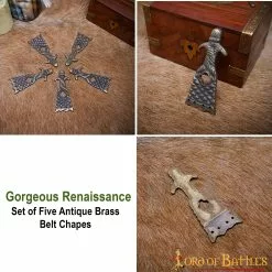 Juego De 5 Accesorios Para Cinturón De Cuero De Latón Antiguo Renaissance Belt End Chape 11 Juego De 5 Accesorios Para Cinturón De Cuero De Latón Antiguo Renaissance Belt End Chape -Armadura Ventas 25948 5pcs pattern 2