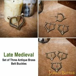 Juego De 3 Hebillas Medievales Antiguas De Latón Para Cinturón Accesorio Funcional Para Cinturón -Armadura Ventas 25951 3pcs pattern 2