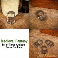 Fantasía Medieval Hebillas De Cinturón De Latón Antiguo Juego De 3 Piezas -Armadura Ventas 25952S 3pcs pattern 2